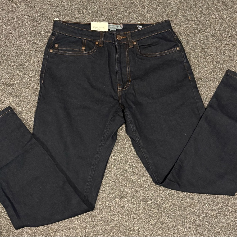 NWT Men's Dark Black Slim Straight Jeans